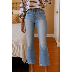 Madewell Women's Jeans Cali Demi Boot Size 23 High Rise Button Fly Bess Wash